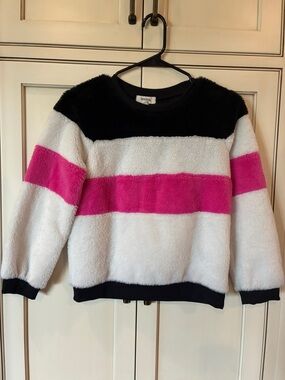 Speechless Plush Crewneck Sweater - Hot Pink, White & Black